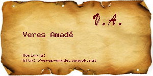 Veres Amadé névjegykártya