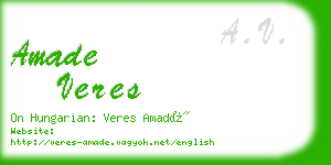 amade veres business card
